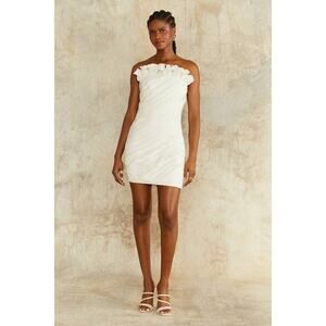 Amur Irvin Mini Cocktail Mini Dress in Ivory White Cream Size 4 NEW NWT Bodycon